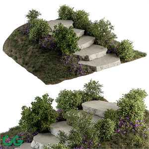 Landscape Furniture Rock stairs with Garden